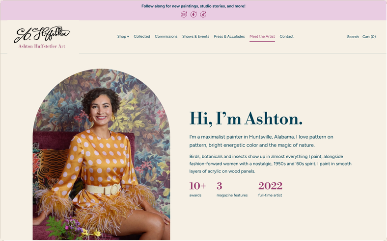 Meet the Artist after the redesign