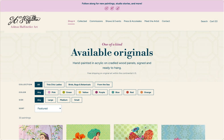 Available Originals after the redesign