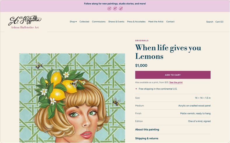 Product Page after the redesign