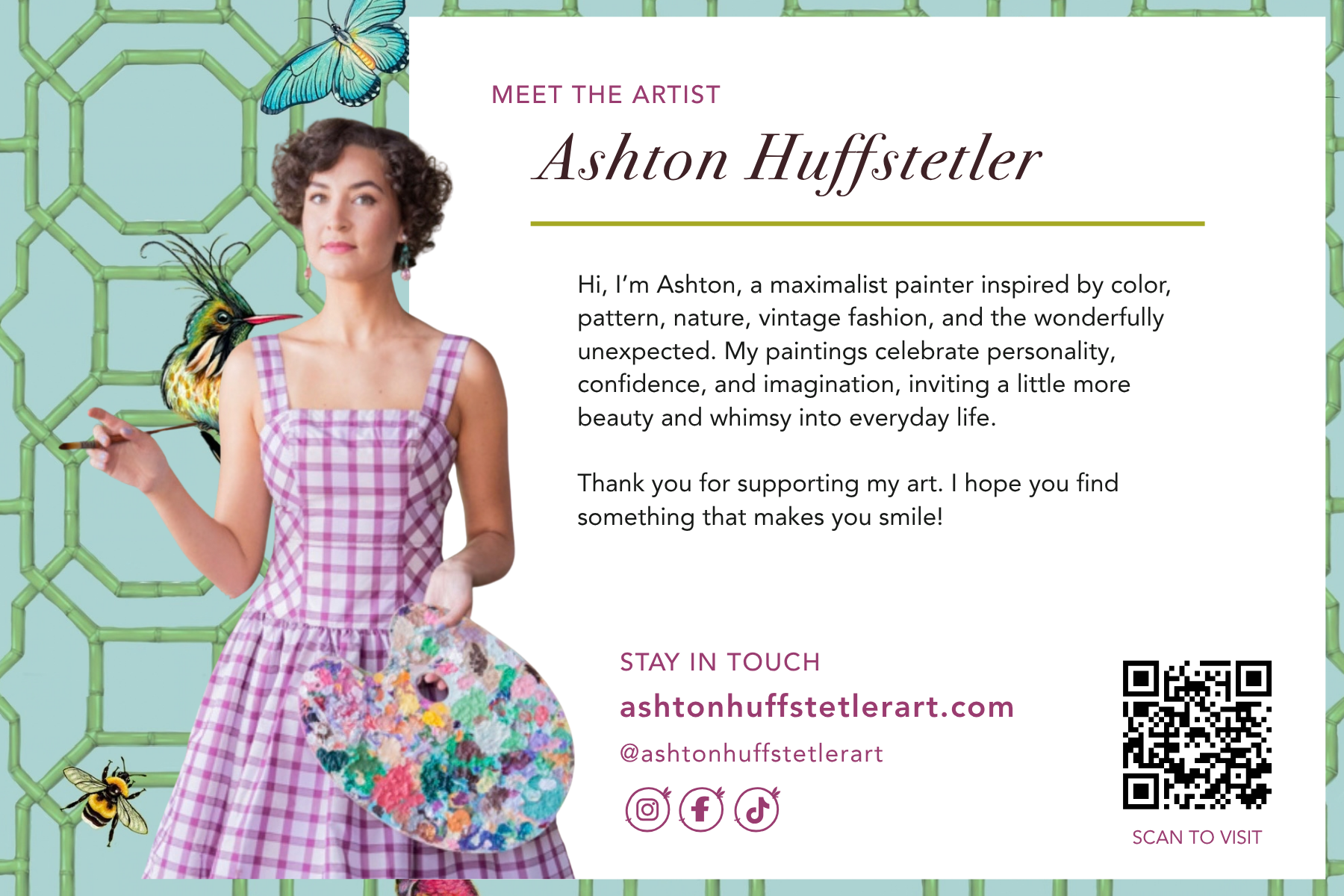Original artist card with Ashton’s unchanged photo